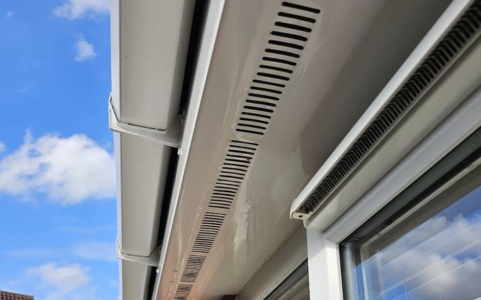 The same fascia and soffit washed back to white