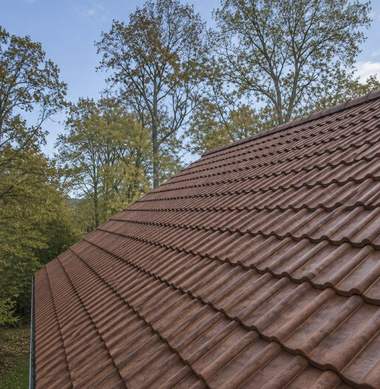 Roof tiles clear and clean after moss removal