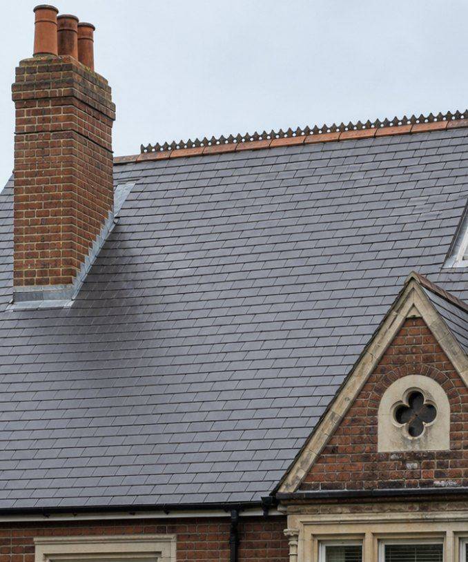 Slate roof clean and even after treatment